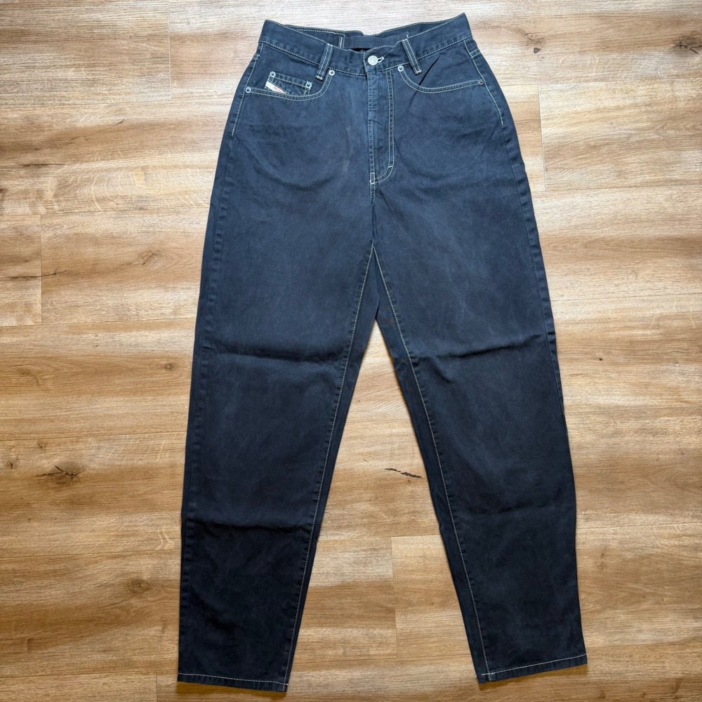 Vintage Diesel Jeans Mens 27x30 Faded‎ Black Made Italy Relaxed Tapered (Tag 31)